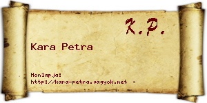 Kara Petra névjegykártya